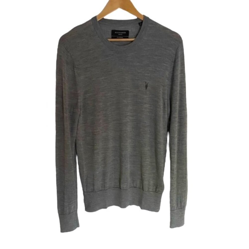 All Saints Grey Mode Merino Crew Medium